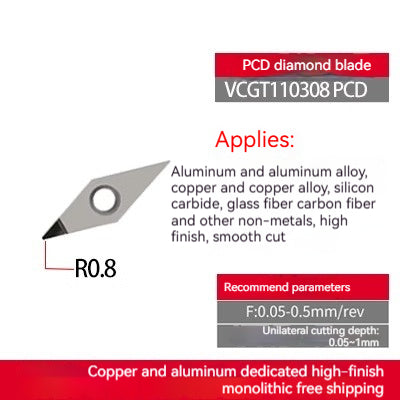 1032-Diamond inserts copper and aluminum special CNC lathe tools gemstone lathe cutter grain super bright PCD cutter head diamond cutter head Shandong Denso Pricision Tools Co.,Ltd.